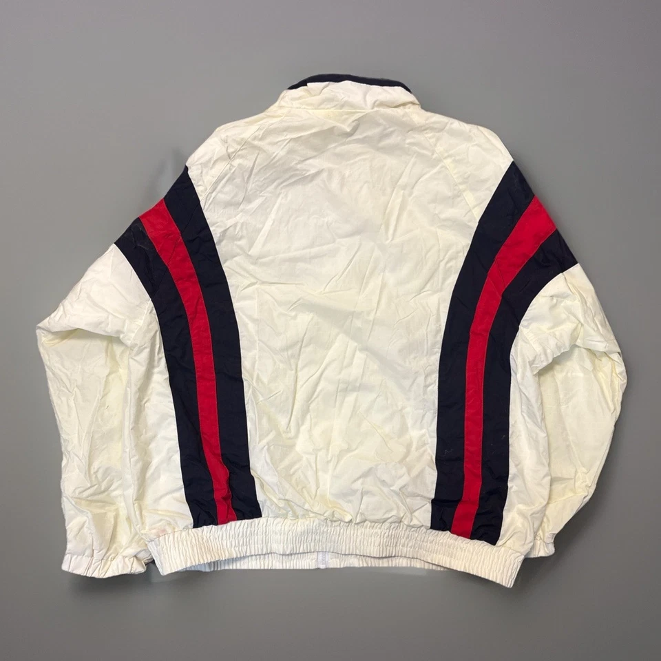 Traje de chándal vintage años 90 Le Coq Sportif blanco/negro para hombre XL calentamiento NUEVO con etiquetas Foto 3 de 4