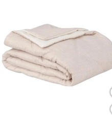 Berkshire Blanket Herringbone Microfiber Down Alternative Queen Blanket Beige