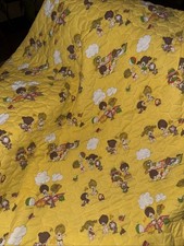 Handmade Patchwork Little Lovables Baby Or Kids Blanket /Quilt 43x45 Vintage 70s