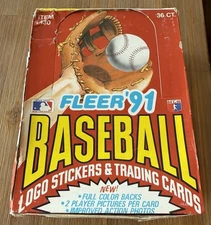 1991 Fleer Baseball Box 36 Factory Sealed Wax Trading Card Packs