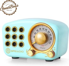 Elegant Blue Retro Bluetooth Radio Speaker - Perfect for Outdoor Enjoyment