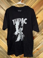 Tupac Shakur Men’s Size Large Praying Hands 90s Hip Hop Rap Tee 2Pac T Shirt