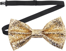 Men's Bowtie, Sequin Bow Tie for Men Pre-Tied Adjustable Sparkly Bow Tie for Par