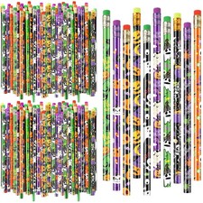 200 Pcs Halloween Pencils with Erasers Bulk Wooden Pencils Assorted Colorful ...