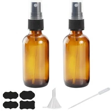 4 oz Amber Glass Spray Bottles for Essential Oils, Small 4oz-2pack,