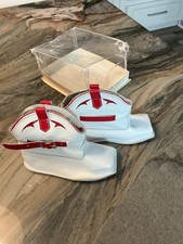 Vintage White Leather Baby Infant Cowboy Boots Little Strollers Size 3 NIB