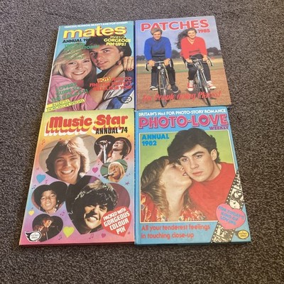 4 X  VINTAGE GIRLS INTEREST ANNUALS MATES 1983/MUSIC STAR 1974/PATCHES 1985 + 1