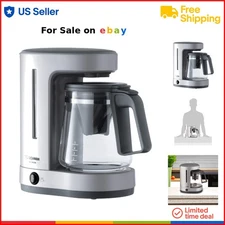 Drip Coffee Maker Silver 5-Cup Capacity Charcoal Filter Keep-Warm Small