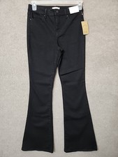 Jessica Simpson High Rise Flare Jeans Womens 6 28 Black Super Soft Stretch NEW