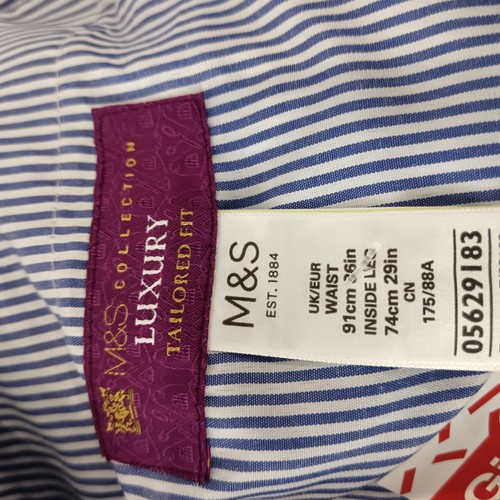 M&S Tailored Fit Corduroy Trousers 36 Waist Men Brown Cotton Blend Preloved - Picture 5 of 8
