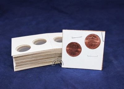 25 Heavy Duty Cardboard & Mylar 2x2 Double Penny Coin Holder Flips