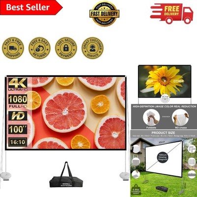 100-Inch 4K HD Outdoor Projector Screen   Easy Setup for Backyard Movie Magic