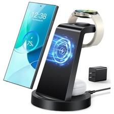 Wireless Charger for Samsung: 3 in 1 Wireless Charging Station for Black