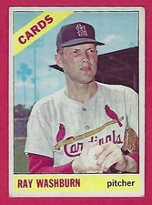 1966 Topps Ray Washburn # 399 St. Louis Cardinals Cards