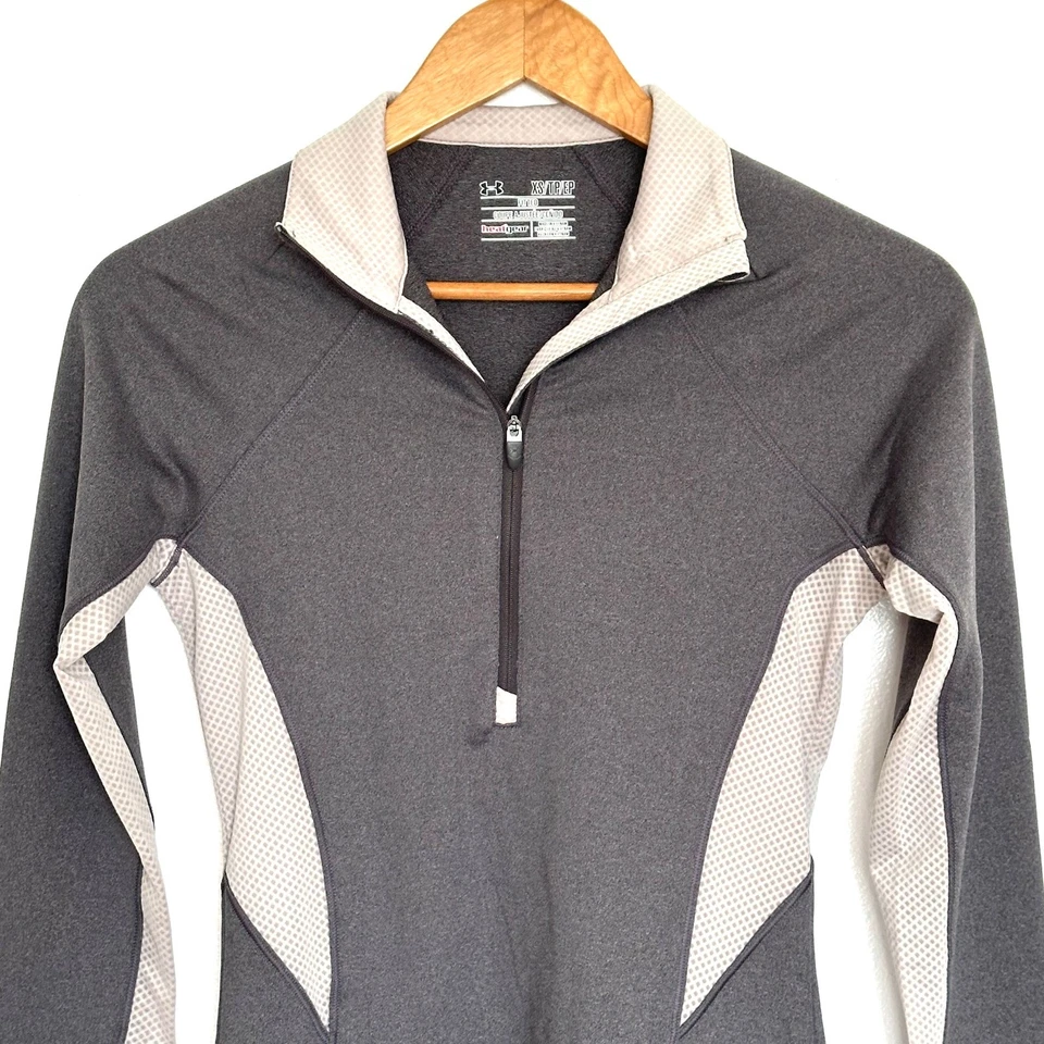 Camisa deportiva Under Armour para mujer XS gris cuarto cremallera manga larga Foto 3 de 4