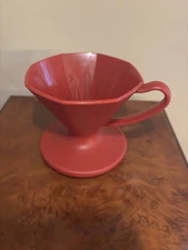 Red Plastic Pour Over Coffee Dripper - Retro Single Cup Coffee Maker