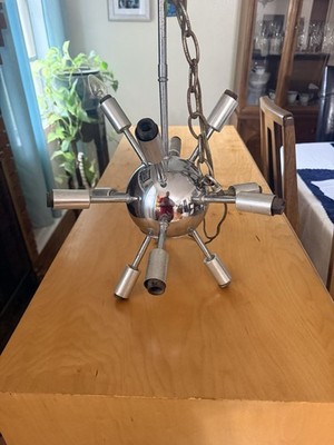Original, Vintage, Sputnik Mid Century Modern Chandelier 12-Light, Adj. Height