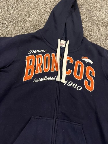 4her By Carl Banks Blue Denver Broncos Jacket Zip Hoodie Women’s Sz 2XL *EUC* - Picture 3 of 17