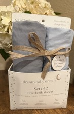 NIB Dream Baby Dream 2 Fitted Crib Sheets 28 In X 58 In Chambray Gray Super Soft