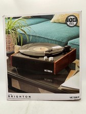 Victrola Brighton Record Player: Bluetooth 3-Speed Turntable Dust Cover - Black