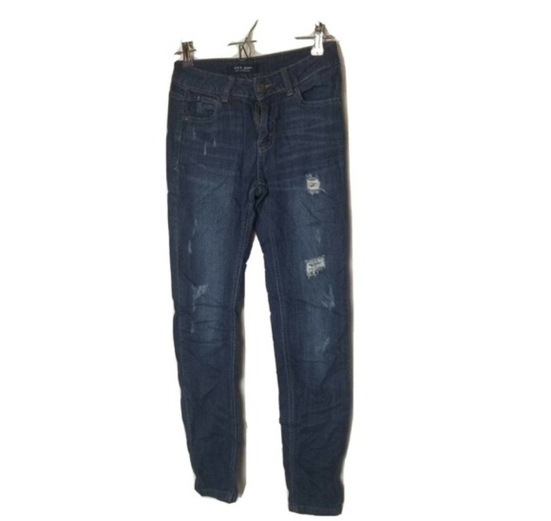 Wax Jean Distressed Dark Los Angeles Denim Jeans - Junior's Size 3