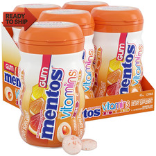Mentos Gum with Vitamins Sugar Free Chewing Gum Xylitol Citrus Flavor Vitamin C