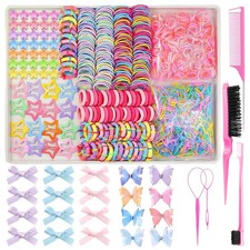 Lizioo 900 PCS Colorful Hair Ties for Girls Hair Accessories Set Multi-colo...