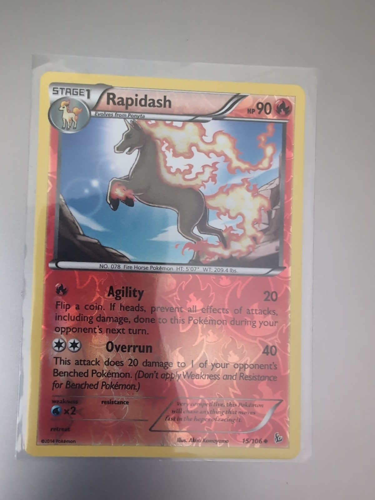 Rapidash 15/106 Flashfire Reverse Holo - Pokemon Card