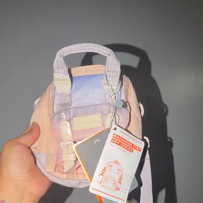 Doughnut Macaroon Tiny Sky Kids Mini Backpack 1L Colorblock Pink Purple Blue