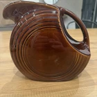 Large 7 1/4" Sheffield China Amberstone Brown Disc Water Pitcher