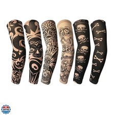 Tattoo Sleeves for Men, 6Pcs Arm Sleeves Fake Tattoos Sleeves to Cover Arms S...