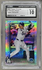 6098857212 Shohei Ohtani 2025 Topps Chrome LogoFractor #1 SCRATCHED SLAB CGC 10