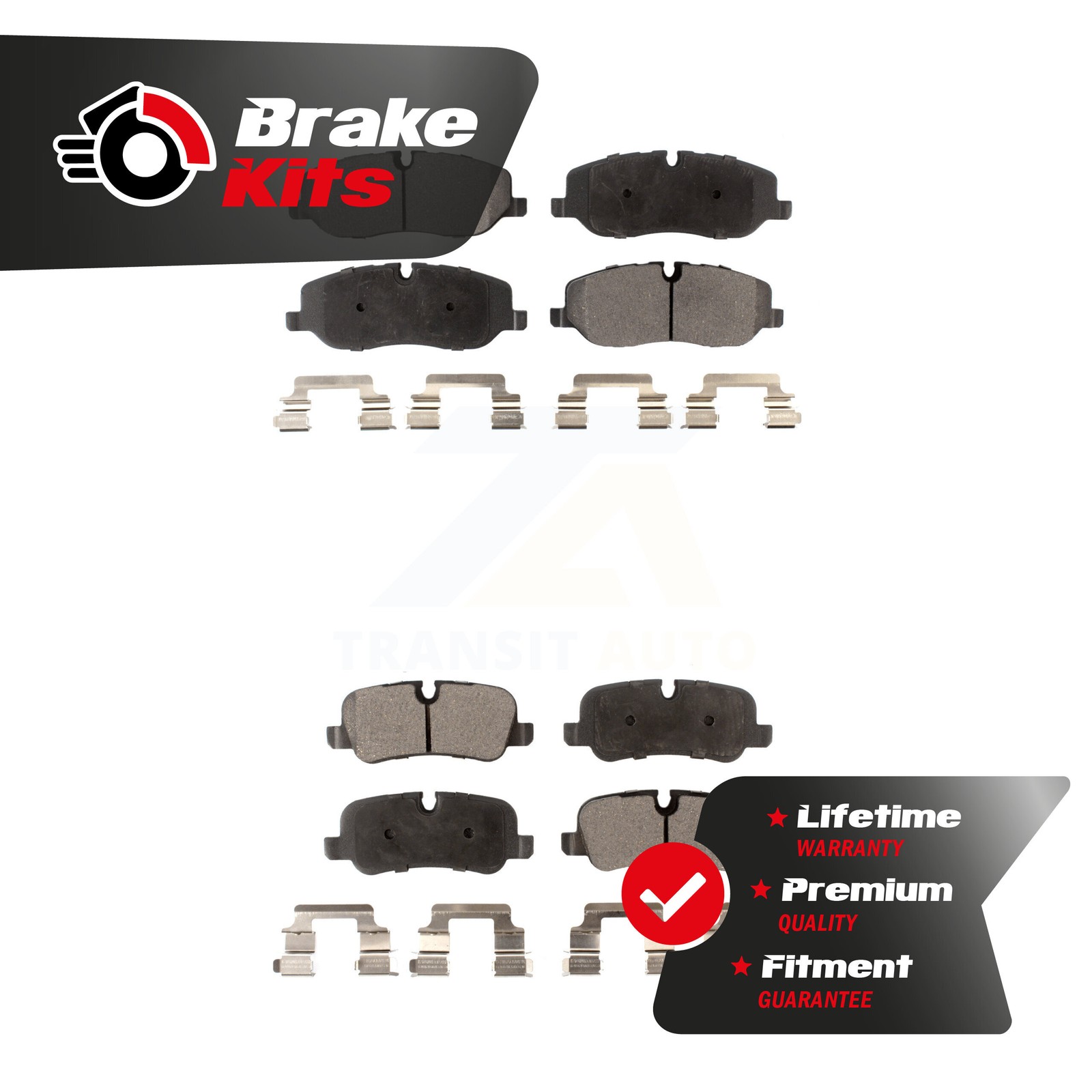 Front Rear Ceramic Brake Pads Kit For 2005-2009 Land Rover LR3 4.4L