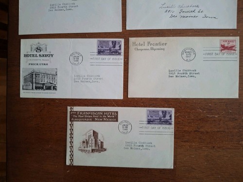 7 Hotel Illustrated Advertising FDCs All from Wyoming Utah New Mexico 3 - Picture 3 of 4
