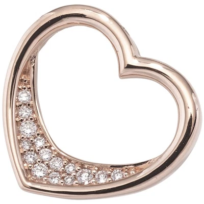 JOBO  "44839" Anhänger Herz 585 Gold Rotgold 15 Diamanten Brillanten 0,08ct. Her - Bild 1 von 3