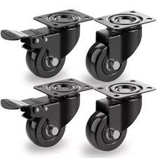 4 X Heavy Duty 50mm Swivel Castor Wheels Trolley Furniture Casters PU 200kg