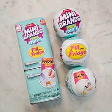 🍽🍝🥫ZURU Mini Brands Fill the Fridge Playset - Includes FRIDGE +3 capsules!