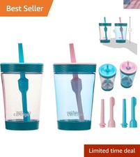 Kids Spill-Proof 14oz Tumbler with Straw and BPA-Free Plastic, Fits Most Cup ...