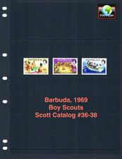 $1.90 Scott Value - 1969 BARBUDA Boy Scouts Campfire Boats Island CV MNH NH UM
