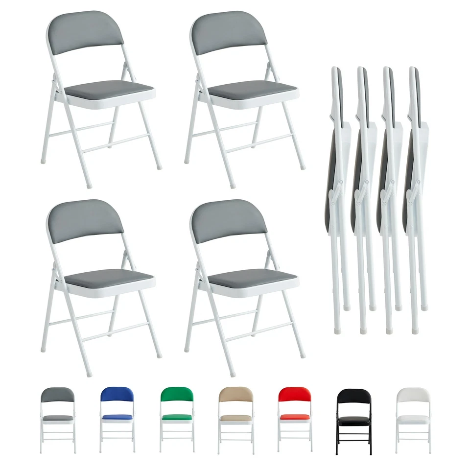 Kunstleder Klappstuhl im 1er, 2er, 4er und 6er Set, Metallrahmen & gepolstert - Bild 3 von 4