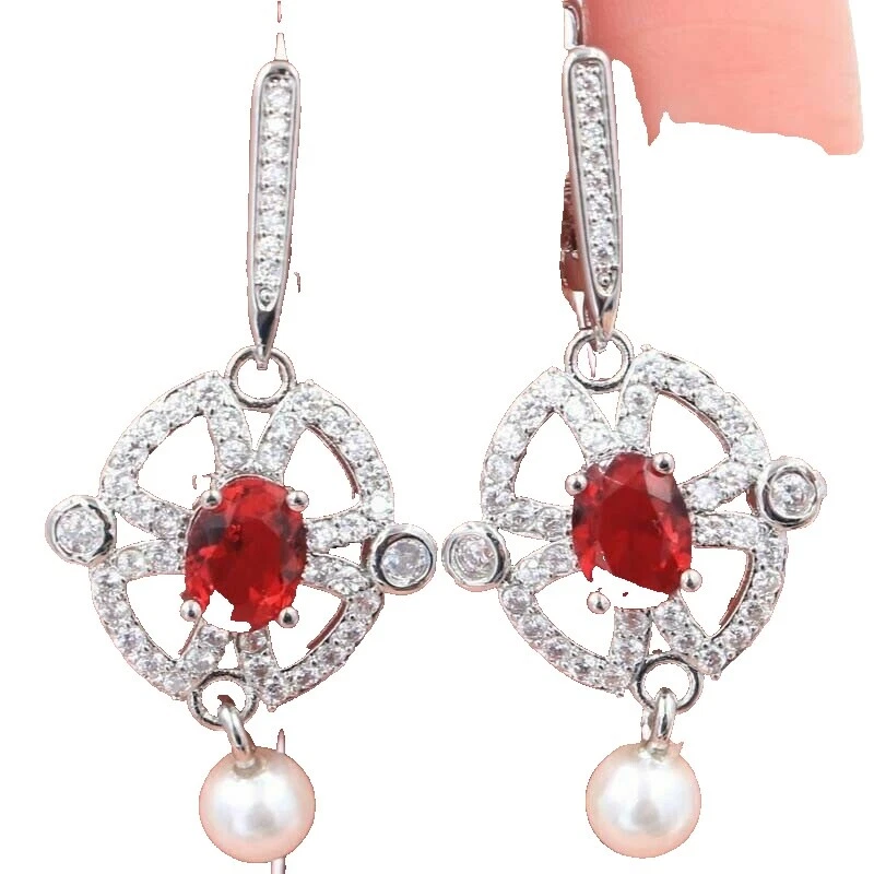 Brincos de Pérola Moda prata tibetana