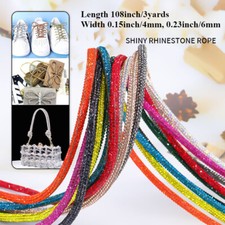 3 Yards Glitter Rhinestone Shoe Laces Hoodie String Replacement Cords Rope