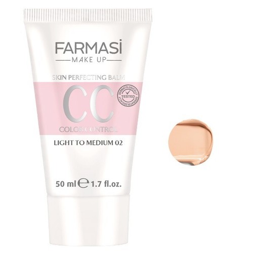 Farmasi CC Color Control Cream Foundation Cream 1.7 fl oz | 02 LIGHT TO MEDIUM - Picture 3 of 12