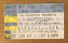 1997 GEORGE CLINTON / PARLIAMENT FUNKADELIC NASHVILLE CONCERT TICKET STUB