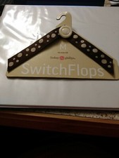 New Lindsay Phillips Switch Flops Polka Dot Pearl Button Brown Fran Size M 7/8