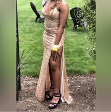Gold evening gown