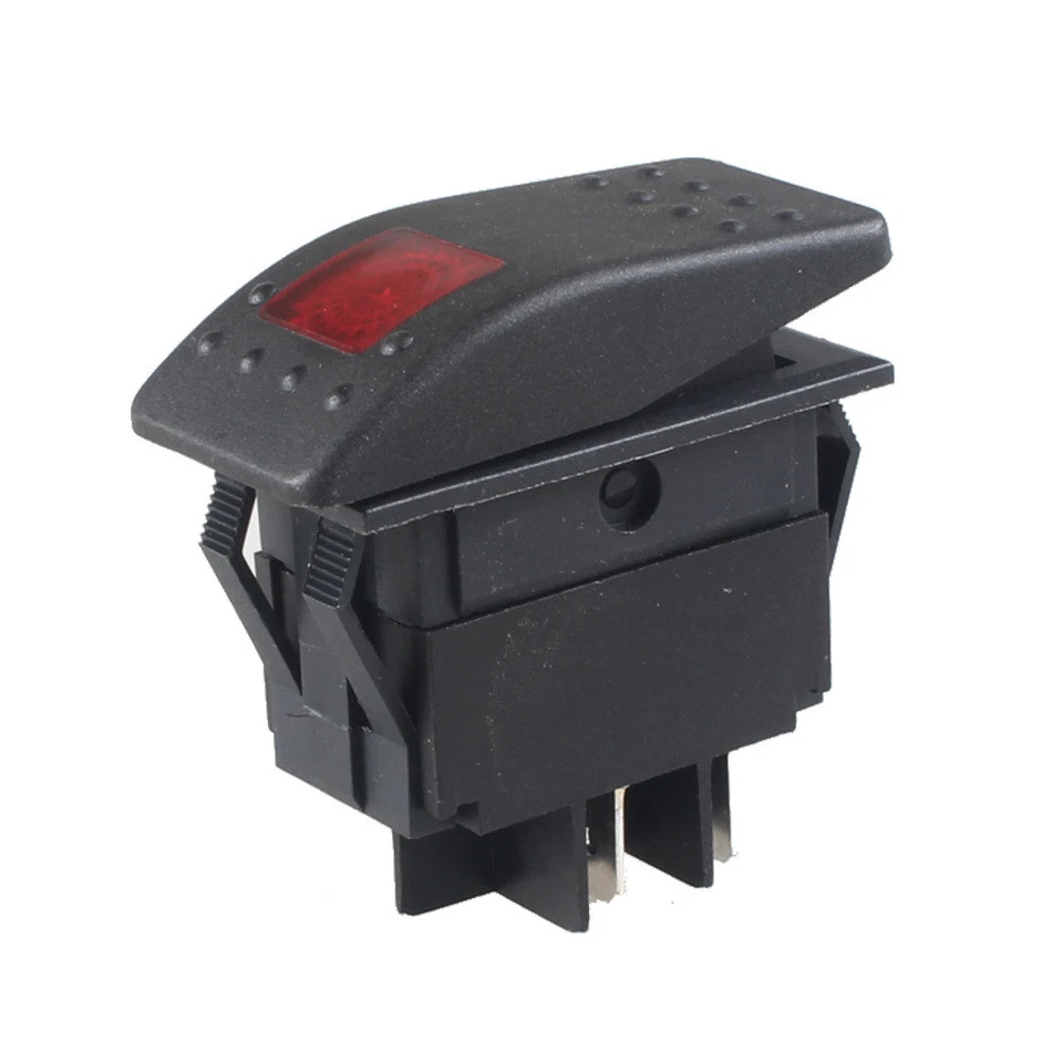5 X KFZ Wasserdicht 12V 20A Wippschalter Kippschalter Beleuchtet 4P Rot - Bild 2 von 4