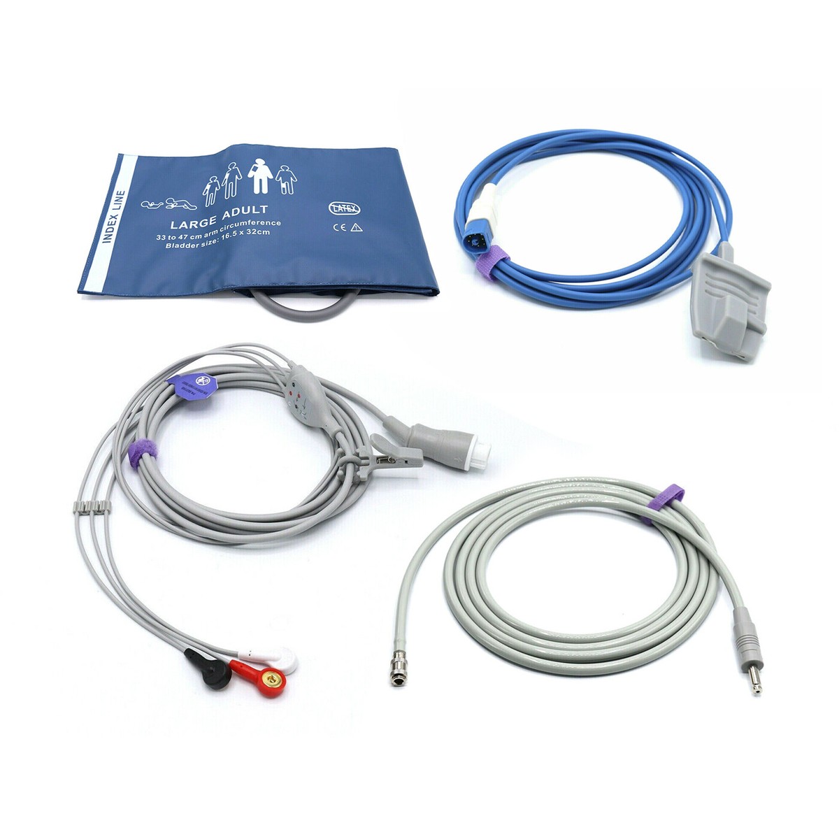 Kit De Accesorios Para Monitores Philips - Incluye Puño, Manguera, Sensor SpO2 Y ECG, Envío Rápido El Mismo Día
