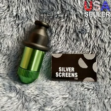 Small Flared Green Bullet Smoking Pipe Tobacco Herb Portable Metal Travel Size