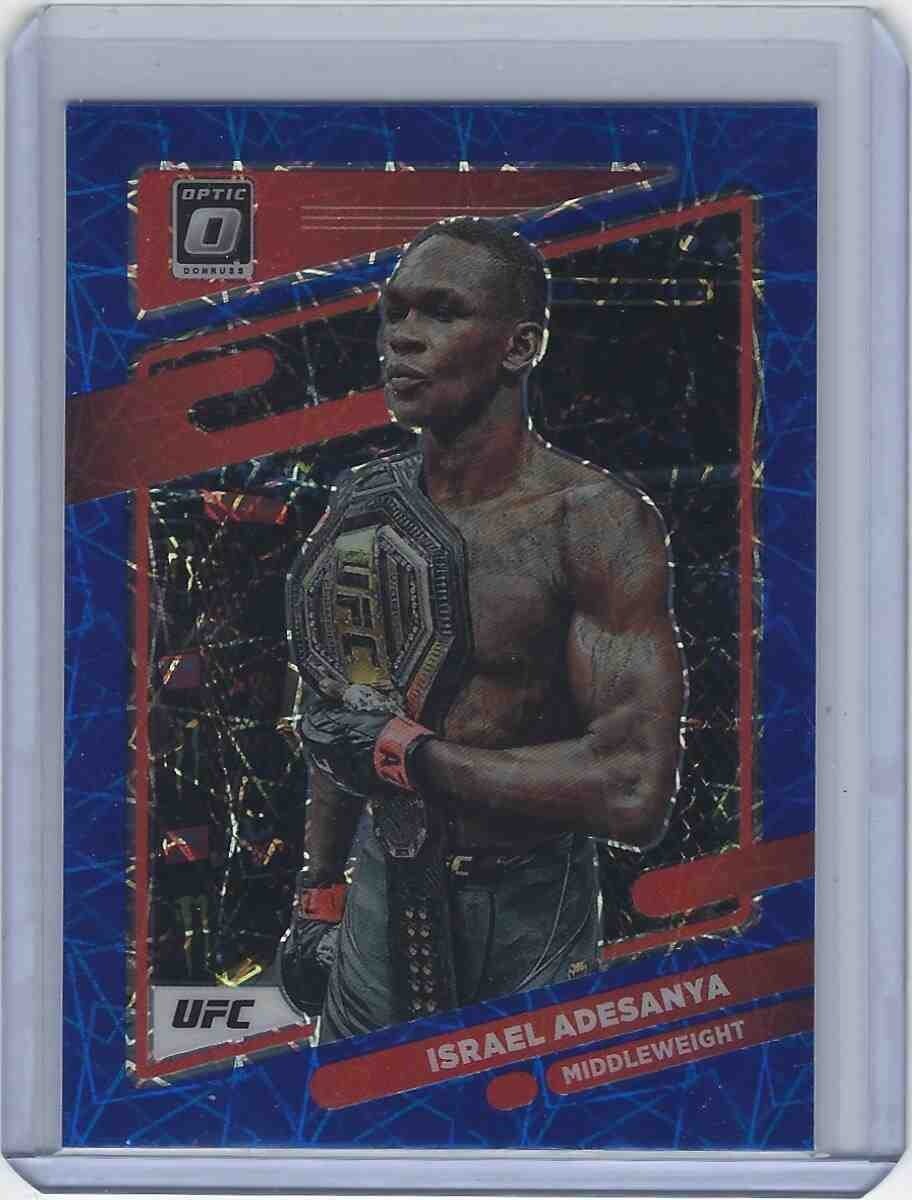 Israel Adesanya #6 Blue Velocity Prizm - 2022 Panini Donruss Optic UFC